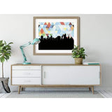 Tulsa Oklahoma geometric skyline - 5x7 Unframed Print / LightSkyBlue - Geometric Skyline