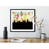 Tulsa Oklahoma geometric skyline - 5x7 Unframed Print / Yellow - Geometric Skyline