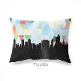 Tulsa Oklahoma geometric skyline - Pillow | Lumbar / LightSkyBlue - Geometric Skyline