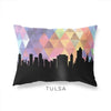Tulsa Oklahoma geometric skyline - Pillow | Lumbar / RebeccaPurple - Geometric Skyline