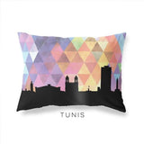 Tunis Tunisia geometric skyline - Pillow | Lumbar / RebeccaPurple - Geometric Skyline