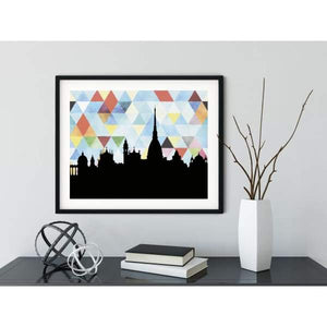 Turin Italy geometric skyline - 5x7 Unframed Print / LightSkyBlue - Geometric Skyline