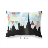 Turin Italy geometric skyline - Pillow | Lumbar / LightSkyBlue - Geometric Skyline