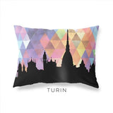 Turin Italy geometric skyline - Pillow | Lumbar / RebeccaPurple - Geometric Skyline