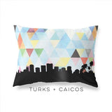 Turks and Caicos geometric skyline - Pillow | Lumbar / LightSkyBlue - Geometric Skyline