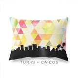 Turks and Caicos geometric skyline - Pillow | Lumbar / Yellow - Geometric Skyline