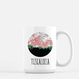 Tuscaloosa Alabama city skyline with vintage Tuscaloosa map - Mug | 15 oz - City Map Skyline