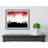 Tuscaloosa Alabama geometric skyline - 5x7 Unframed Print / Red + White - Geometric Skyline