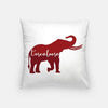 Tuscaloosa Alabama red elephant - Pillow | Square - City Map Skyline