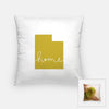 Utah ’home’ state silhouette - Pillow | Square / GoldenRod - Home Silhouette