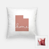 Utah ’home’ state silhouette - Pillow | Square / RosyBrown - Home Silhouette