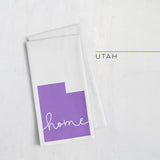 Utah ’home’ state silhouette - Tea Towel / DarkViolet - Home Silhouette