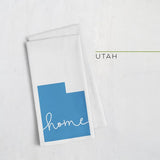 Utah ’home’ state silhouette - Tea Towel / DodgerBlue - Home Silhouette
