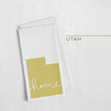 Utah ’home’ state silhouette - Tea Towel / GoldenRod - Home Silhouette