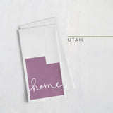 Utah ’home’ state silhouette - Tea Towel / Purple - Home Silhouette