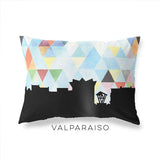 Valparaiso Indiana geometric skyline - Pillow | Lumbar / LightSkyBlue - Geometric Skyline