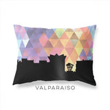 Valparaiso Indiana geometric skyline - Pillow | Lumbar / RebeccaPurple - Geometric Skyline