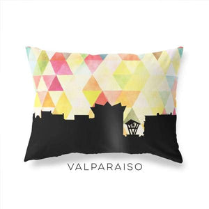 Valparaiso Indiana geometric skyline - Pillow | Lumbar / Yellow - Geometric Skyline