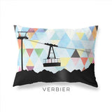 Verbier Switzerland geometric skyline - Pillow | Lumbar / LightSkyBlue - Geometric Skyline
