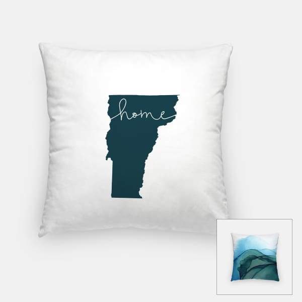 Vermont ’home’ state silhouette - Pillow | Square / DarkSlateGray - Home Silhouette