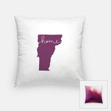 Vermont ’home’ state silhouette - Pillow | Square / Purple - Home Silhouette