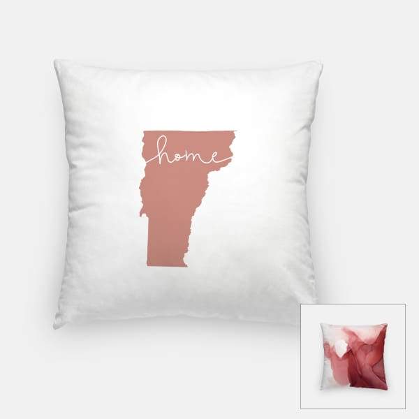 Vermont ’home’ state silhouette - Pillow | Square / RosyBrown - Home Silhouette