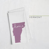Vermont ’home’ state silhouette - Tea Towel / Purple - Home Silhouette