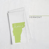 Vermont ’home’ state silhouette - Tea Towel / YellowGreen - Home Silhouette