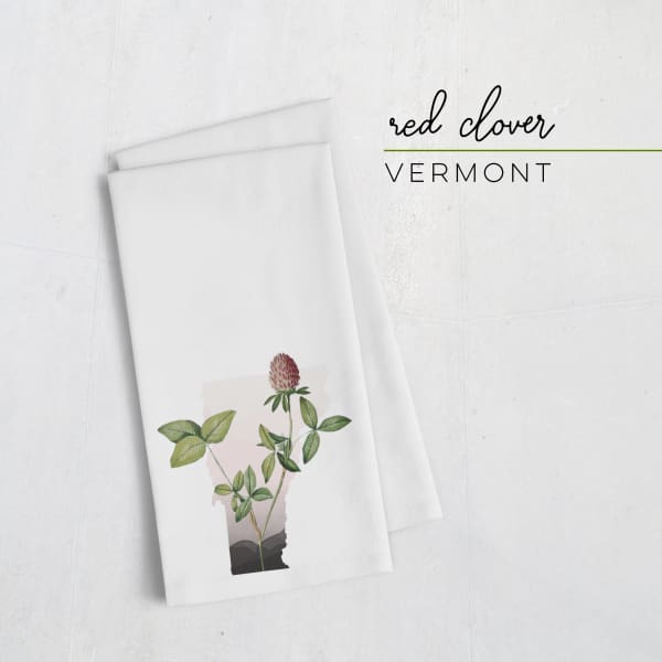 Vermont Red Clover | State Flower Series - Tea Towel - State Flower