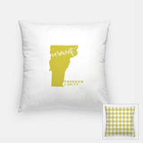 Vermont State | Freedom and Unity - Pillow | Square / Khaki - State Song