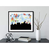 Victoria British Columbia geometric skyline - 5x7 Unframed Print / LightSkyBlue - Geometric Skyline