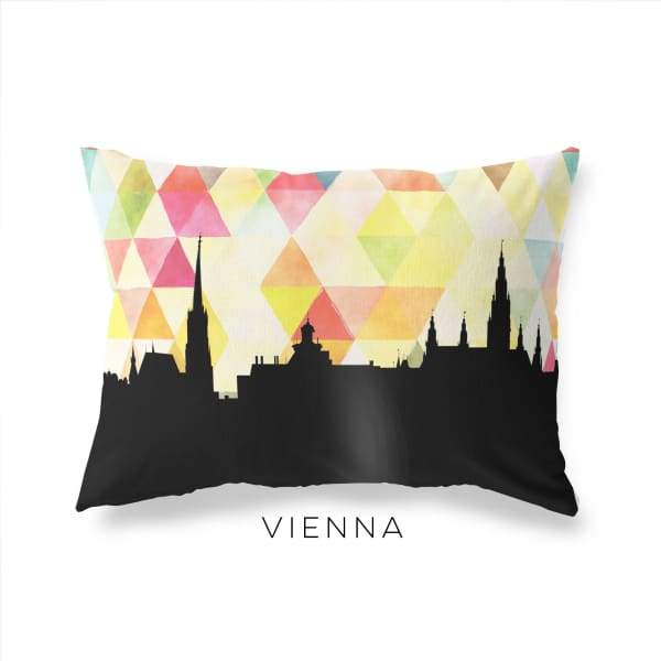 Vienna Austria geometric skyline - Pillow | Lumbar / Yellow - Geometric Skyline