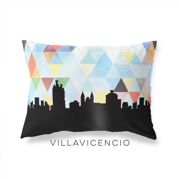 Villavicencio Colombia geometric skyline - Pillow | Lumbar / LightSkyBlue - Geometric Skyline