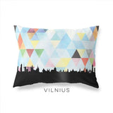 Vilnius Lithuania geometric skyline - Pillow | Lumbar / LightSkyBlue - Geometric Skyline