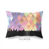 Vilnius Lithuania geometric skyline - Pillow | Lumbar / RebeccaPurple - Geometric Skyline