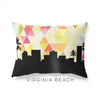Virginia Beach Virginia geometric skyline - Pillow | Lumbar / Yellow - Geometric Skyline