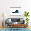 Virginia ’home’ state silhouette - 5x7 Unframed Print / DarkSlateGray - Home Silhouette