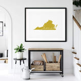 Virginia ’home’ state silhouette - 5x7 Unframed Print / GoldenRod - Home Silhouette