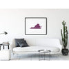 Virginia ’home’ state silhouette - 5x7 Unframed Print / Purple - Home Silhouette