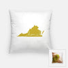 Virginia ’home’ state silhouette - Pillow | Square / GoldenRod - Home Silhouette