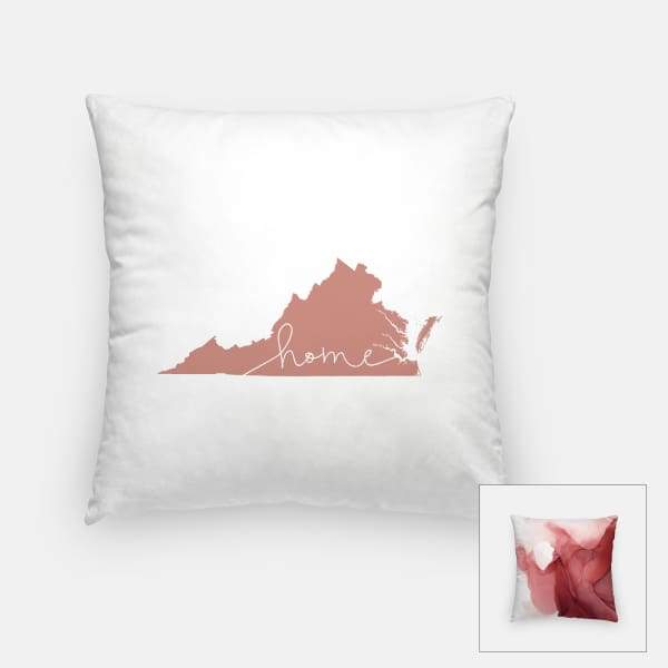 Virginia ’home’ state silhouette - Pillow | Square / RosyBrown - Home Silhouette