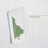 Virginia ’home’ state silhouette - Tea Towel / DarkGreen - Home Silhouette