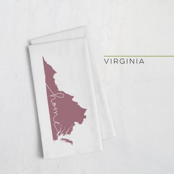 Virginia ’home’ state silhouette - Tea Towel / Maroon - Home Silhouette