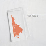 Virginia ’home’ state silhouette - Tea Towel / Orange - Home Silhouette