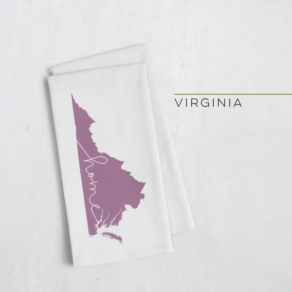 Virginia ’home’ state silhouette - Tea Towel / Purple - Home Silhouette