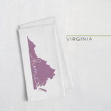 Virginia ’home’ state silhouette - Tea Towel / Purple - Home Silhouette