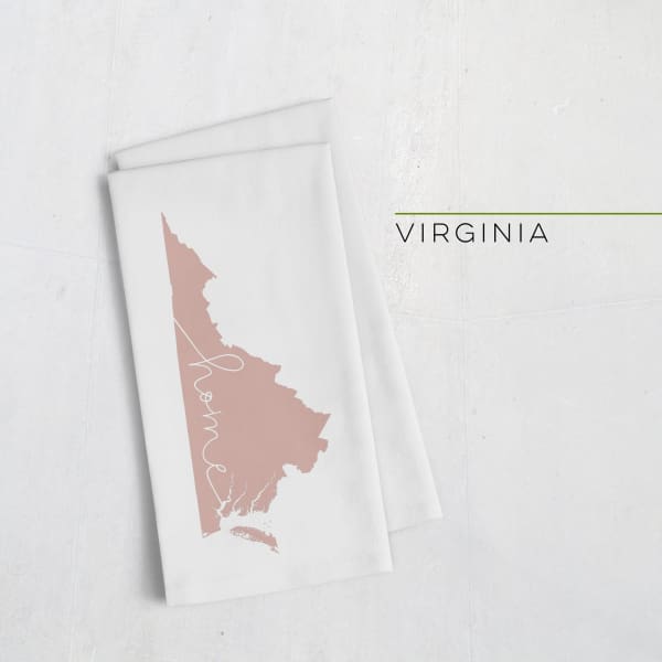 Virginia ’home’ state silhouette - Tea Towel / RosyBrown - Home Silhouette