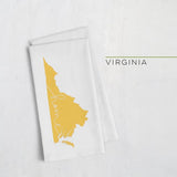 Virginia ’home’ state silhouette - Tea Towel / Yellow - Home Silhouette