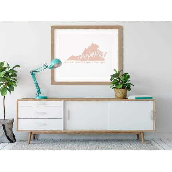 Virginia State Song | Is It Any Wonder That I Love Her - 5x7 Unframed Print / MistyRose - State Song