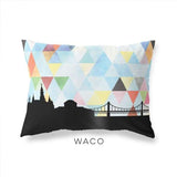 Waco Texas geometric skyline - Pillow | Lumbar / LightSkyBlue - Geometric Skyline